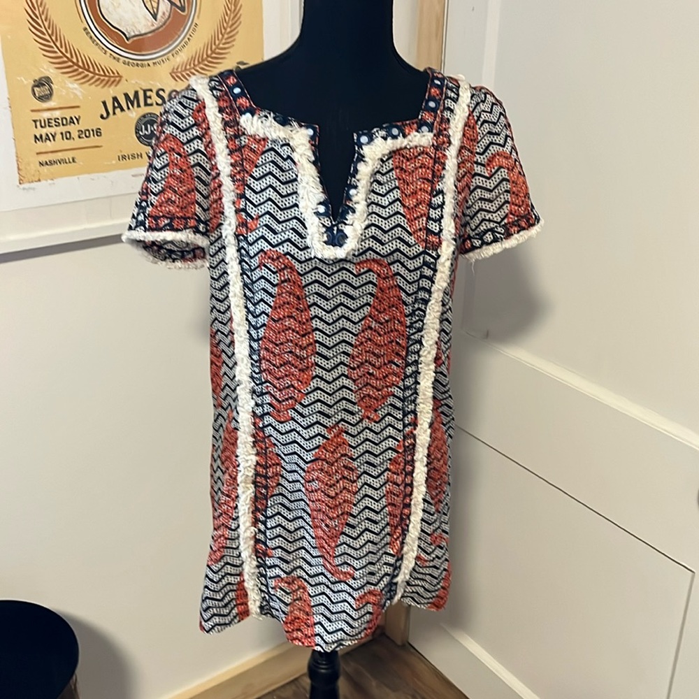Tory Burch, short sleeve shirt, size 4